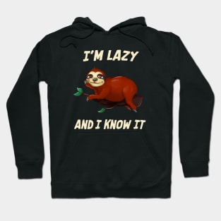 Lazy Sloth Funny Saying Laziness Chill Hoodie